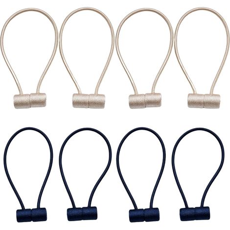 Embrase Rideaux aimanté Cravate de Rideau Noeud de Rideau Embrasse à Rideaux Décoration de Corde de Rideau Magnétique Rideau Clips Fixer Les Rideaux pour la décoration de 4 pièce (1/4)