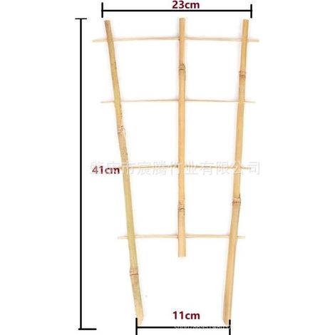 QAZQA Lot de 6 échelles en bambou - Échelle de soutien pour fleurs - Support pour plantes de jardin en bambou - Treillis en forme de V - Support d'escalade (h : 41 cm, double)