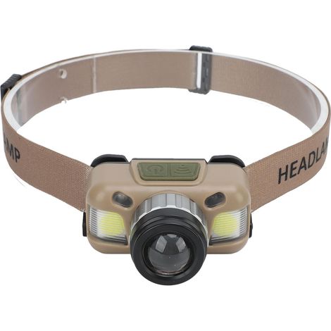 Lampe Frontale COB, Compacte, Légère et Réglable à 30° avec Batterie Rechargeable de Type C de 1200 MAh, pour le Camping en Plein Air, la Randonnée, la Course à Pied