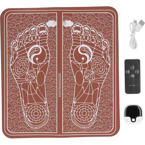 Tapis de Massage des Pieds Rechargeable USB, 8 Programmes et 19 Intensités, Microcourant avec Télécommande (1/5)