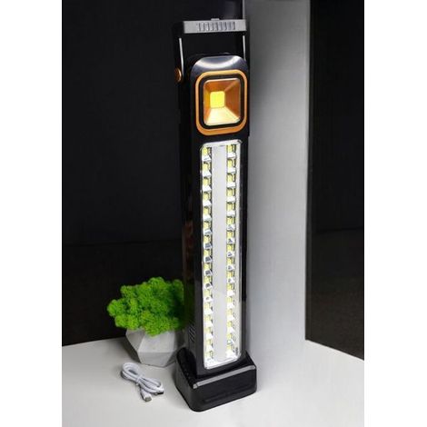TORCIA PORTATILE LAMPADA DI EMERGENZA RICARICABILE USB SOLARE 32 LED SOLARE
