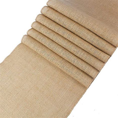 Set aus 3 Tischläufern aus Naturjute, 30 x 274 cm (12 x 108 Zoll) – Rustikale, dicke Tischdekoration aus Leinen für Hochzeiten und Feiern (1/5)