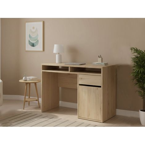 Dmora - Scrivania Cherie, Scrittoio multiuso, Tavolo per ufficio porta PC, Piano di lavoro, 110x48 h77 cm, Rovere (1/5)
