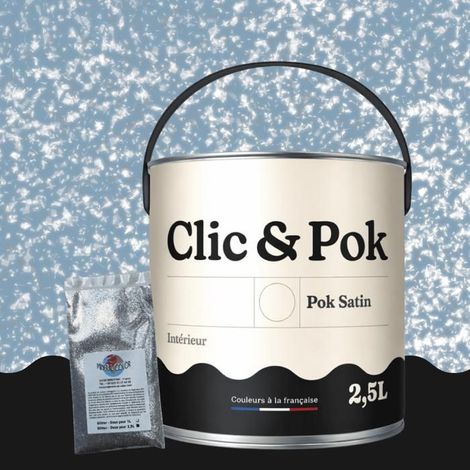 Peinture Effet Pailleté pour Murs & Plafonds - POK PAILLETTE - 2,5L - Bleu d'Horizon (1/4)