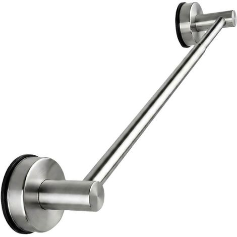 Barre porte‑serviettes métallique extensible à ventouses, sans perçage, fixation murale pour lavabo et toilette (1/5)