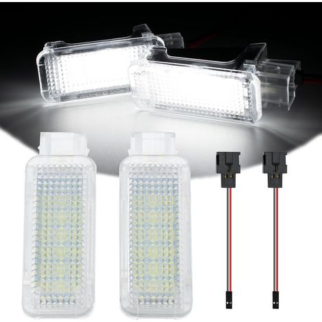 2X LED SMD Éclairage de plancher Éclairage intérieur Lampe de coffre de porte pour A2 A3 A4 S4 A5 A6 A8 Q5 Q7 Passat Rabbit Golf Jetta, Plug (1/5)