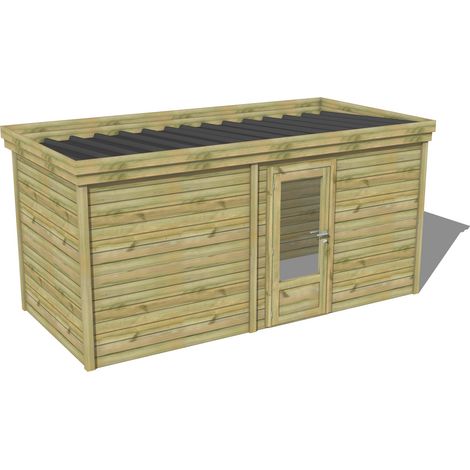 ABRI DE JARDIN bois traité 27mm, 4,7x2,1m, 10m2