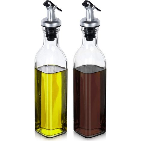 Bouteilles en verre pour huile et vinaigre avec distributeur 250 ml 2 pièces.