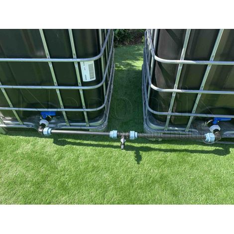 Negomix – Kit horizontal de raccordement pour 2 cuves 1000L – Raccords adaptateurs vanne cuve – Coudes sertissage PE32 – Té avec sortie arrosage