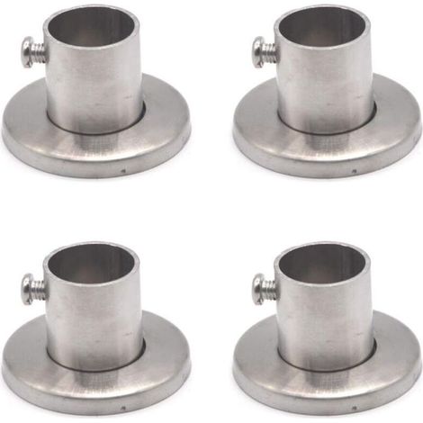 Support de barre de placard en acier inoxydable 304, support à bride pour prises de poteau de placard, convient pour les tuyaux de placard jusqu'à 25 mm de diamètre, vis incluses (1/5)