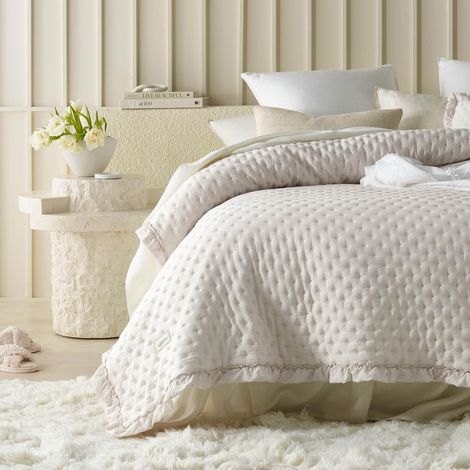 Dessus de lit 200 x 220 cm Beige (1/5)