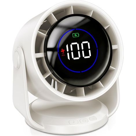 Ventilateur Silencieux Ultra Puissant, Ventilateur de Bureau à 11 Vitesses, Ventilateur Rechargeable USB, Ventilateur Portable pour Bureau, Maison, Chambre, Voiture (1/5)