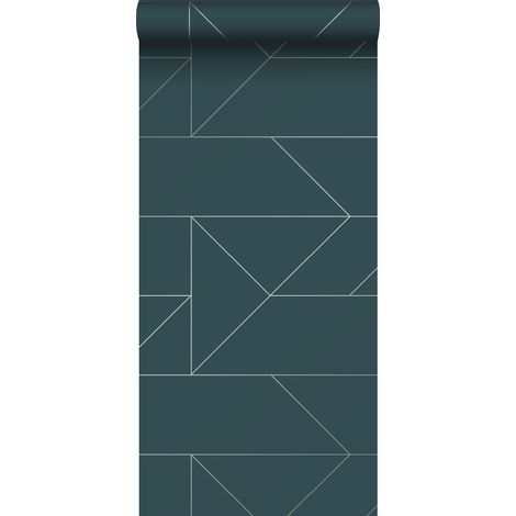 papier peint lignes graphiques bleu foncé - Origin Wallcoverings (1/5)