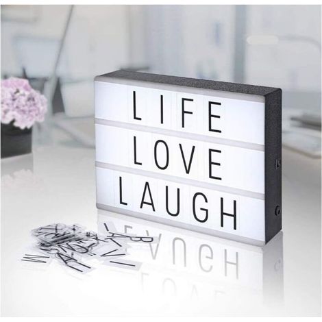 Mini cinema light box, LED, 85 black and white characters + 119 color characters, powered by USB or battery, A5 (1/5)
