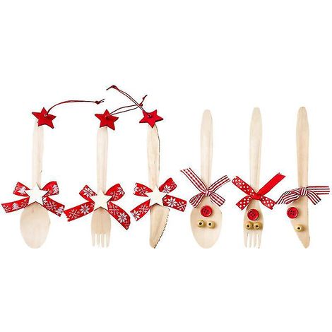 6-teiliges Set hängender Weihnachtsgeschirr-Anhänger