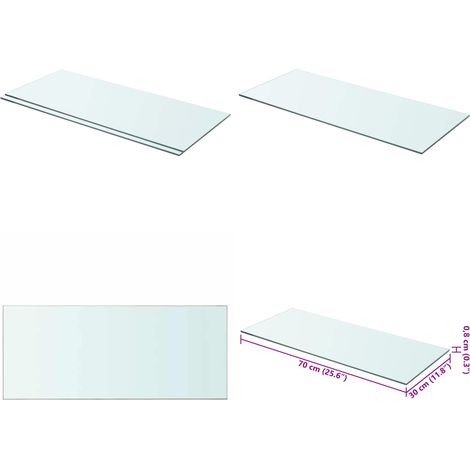 Regalböden 2 Stk. Glas Transparent 70x30 cm - Wandregal - Glasregal - Regalboden - Dekorationselement - Wohnaccessoires - Home & Living (1/5)
