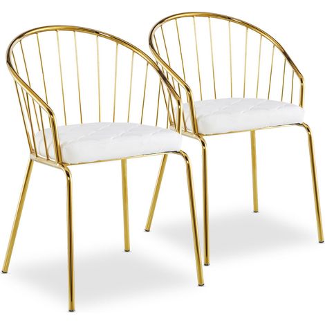 Lot de 2 chaises/fauteuils Eventille Simili Blanc