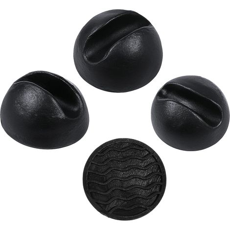 CCYKXA Lot de 4 protections de pieds en épingle à cheveux, convient pour chaise et table de 1,9 cm en caoutchouc noir rond - Protections de sol en caoutchouc antidérapant (1/5)