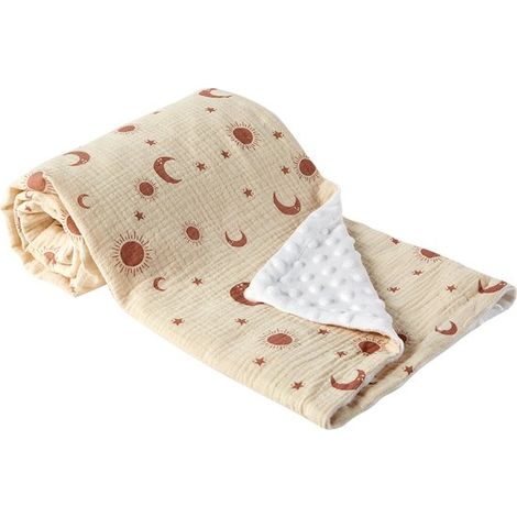 Babydecke Babydecke aus reiner Baumwolle Neugeborene Weiche Krabbeldecke für Kleinkinder Schlafdecke aus Baumwollnetz für Kleinkinder Unisex 120 120 (1/5)