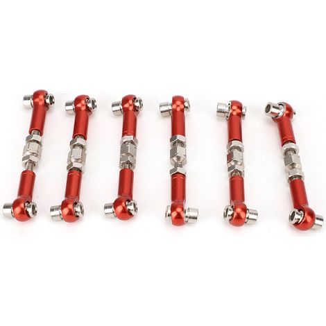 Kit de 6 biellettes de servo réglables pour voiture RC 1/10 Buggy Touring (47 mm) - Accessoires rouges (1/5)