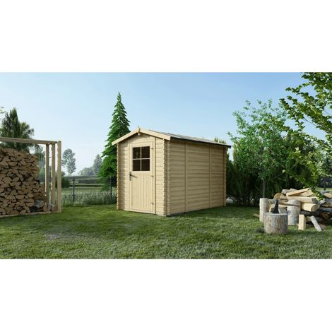 Casetta da giardino in legno - 5.7m2 - 1.9x3m - 28mm - colore: naturale - DOM662