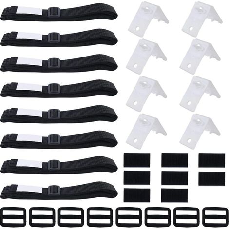 Kit di fissaggio per telo di copertura solare per piscina, 8 cinghie in nylon, 8 piastre in corda, 8 fibbie, cinghie di tensionamento per teli di copertura per piscina (1/4)