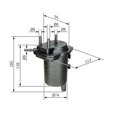 Filtre conduite de carburant - 0450907013 - BOSCH (1/5)