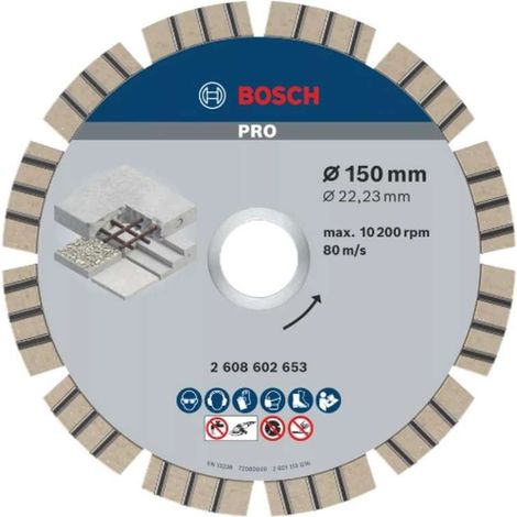 Bosch - Disco da taglio diamantato per calcestruzzo 150x22,23 mm 2608602653