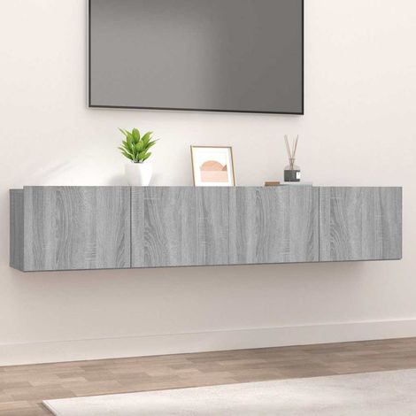 vidaXL Muebles de TV 2 uds madera ingeniería gris Sonoma 80x30x30 cm (1/5)