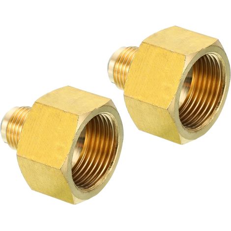 Connecteur Évasé Femelle 1/4" x 1/2" Mâle, Adaptateur en Laiton SAE à 45 Degrés, Raccord de Tuyau pour Conduite Gaz d'Air, Réfrigération, CVC - 3/4 Inch Female Flare 3/8 Male (1/5)