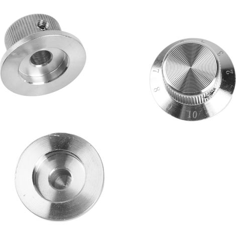 3 Boutons de Guitare en Métal Argenté Finition Lisse, sans Ébarbures, pour Remplacement de Potentiomètres de Volume avec Perçage (1/5)