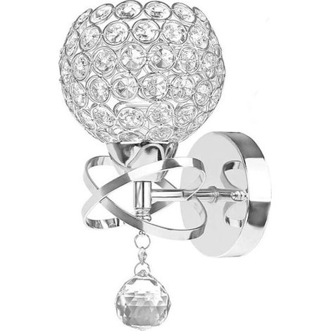 Applique murale en cristal, éclairage LED, élégante finition chromée dorée, lampe moderne pour salon, couleur chromée, 1 pièce (1/5)