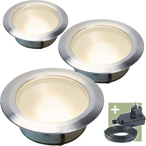 Ludeco - Olan 80 - Einbauleuchte - 3er-Set - 12 V - 48 lm - 0.5 W - Warmweiß (1/2)