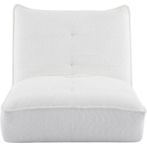 Fauteuil lounge en tissu bouclé beige - Matis (1/5)