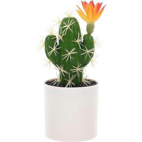 Cactus artificiel, plante bonsaï, fleur artificielle, plante en plastique-7.6x7.6x23cm
