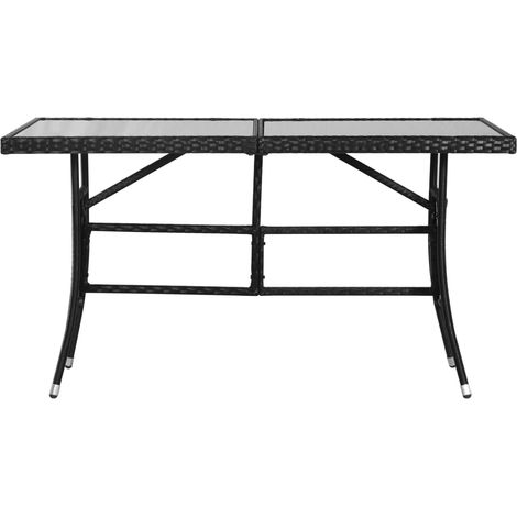 Maison Exclusive - Gartentisch Schwarz 140 x 80 x 74 cm Poly Ratt
