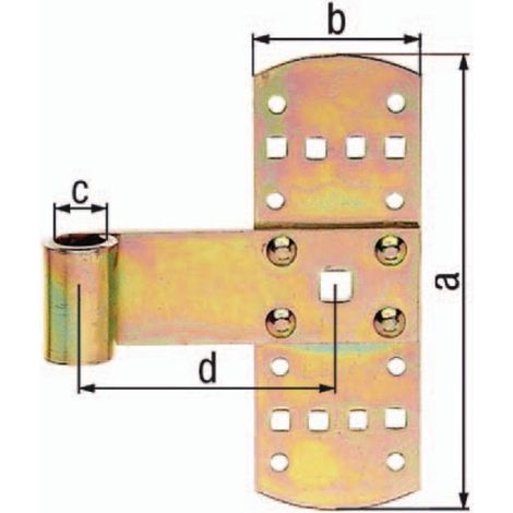 GAH Alberts Kreuzband B.50mm L.160x50mm S.2mm STA galv.gelb verz - 315047 (1/2)