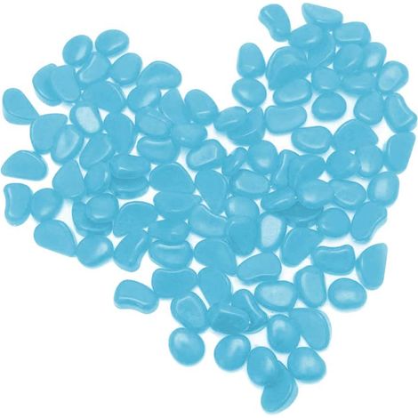Pierres Luminescentes - 200 Unités - Résine Non Toxique - Bleu Saphir - Pour Jardin Extérieur, Allée, Aquarium, Décoration Intérieure et Extérieure (1/5)
