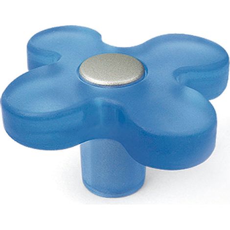 Pomo de plástico con acabado azul, dimensiones: 49x49x26mm Ø: 49mm - (1/4)