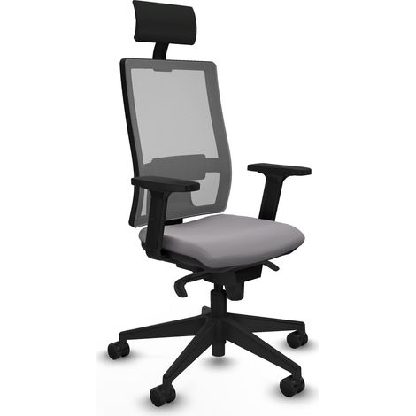 Sedia da ufficio piqueras y crespo Horna grigio mesh similpelle