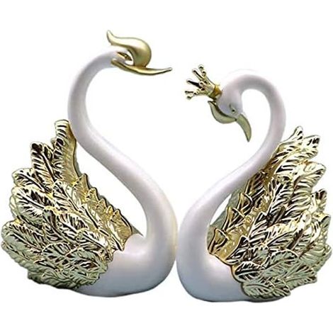 2 PièCes de Figurines D'Ornements de Cygne, DéCoration de Gâteau de Cygne, DéCoration de Figurines de Voiture, DéCoration de NoëL de Mariage à A (1/5)