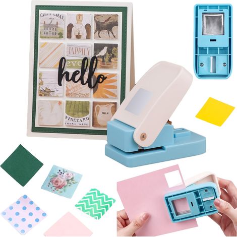 Perforadora cuadrada de 2,5 x 2,5 cm para manualidades, álbumes de recortes, creación de tarjetas y otros proyectos creativos. (1/5)