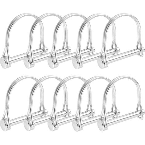 Bardusch-Lot de 10 Goupilles Pliantes Rectangulaires (8x70 mm), avec Sécurité à Encliquetage pour Remorques (1/5)