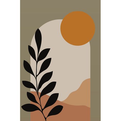 Papier peint panoramique - Feuilles Boho - 170 cm x 255 cm (1/2)