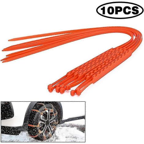 10 chaînes à neige pour pneus, antidérapantes, aide à la conduite hivernale d'urgence pour voitures, camions et VUS (1/5)