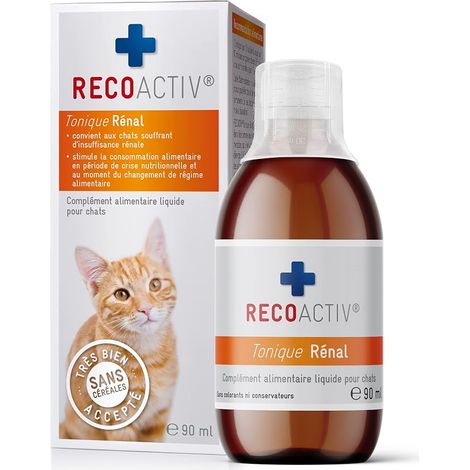 Tonique Rénal pour Chats, 1 x 90 ML, complément Alimentaire pour la Convalescence en Cas de Signes précoces de Troubles de la Fonction rénale du Chat Ainsi Que pour la prophylaxie (1/5)
