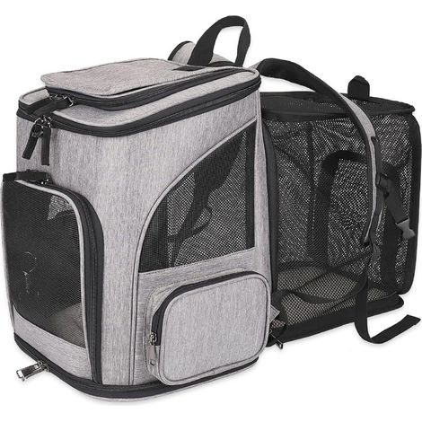 Sac à dos portable pour chat et chien, espace extensible, conception respirante, sac à dos pour animaux de compagnie (1/5)