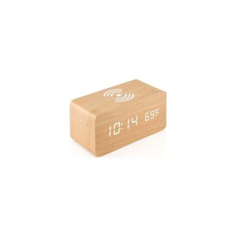 Orologio digitale in legno - Sveglia LED multifunzione con visualizzazione di ora e data - Crezuo