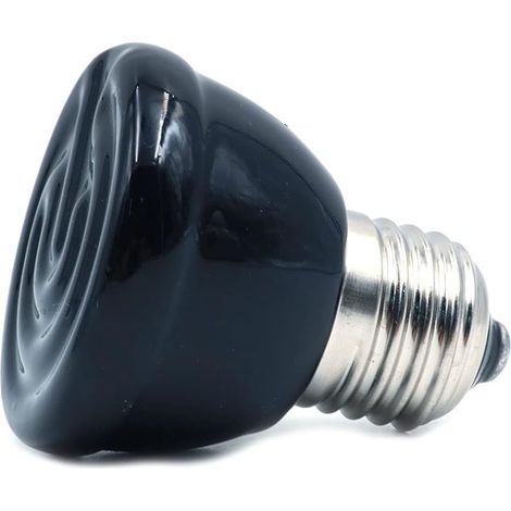 E27 Ampoule Infrarouge lointain en céramique Lampe de Chauffage pour Animaux de Compagnie pour lézard Fruits araignée Reptile boîte Ampoules Plus Chaudes (50W) (1/4)