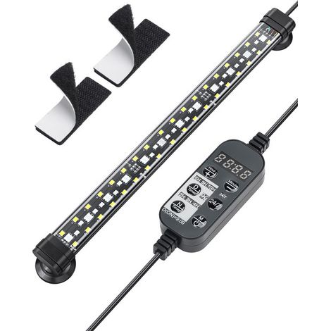 Éclairage LED pour Aquarium Lampe Submersible Spectre Complet avec Minuteur Automatique 24/7 et Ventouses Barre Éclairage Imperméable pour Plantes Aquatiques et Poissons